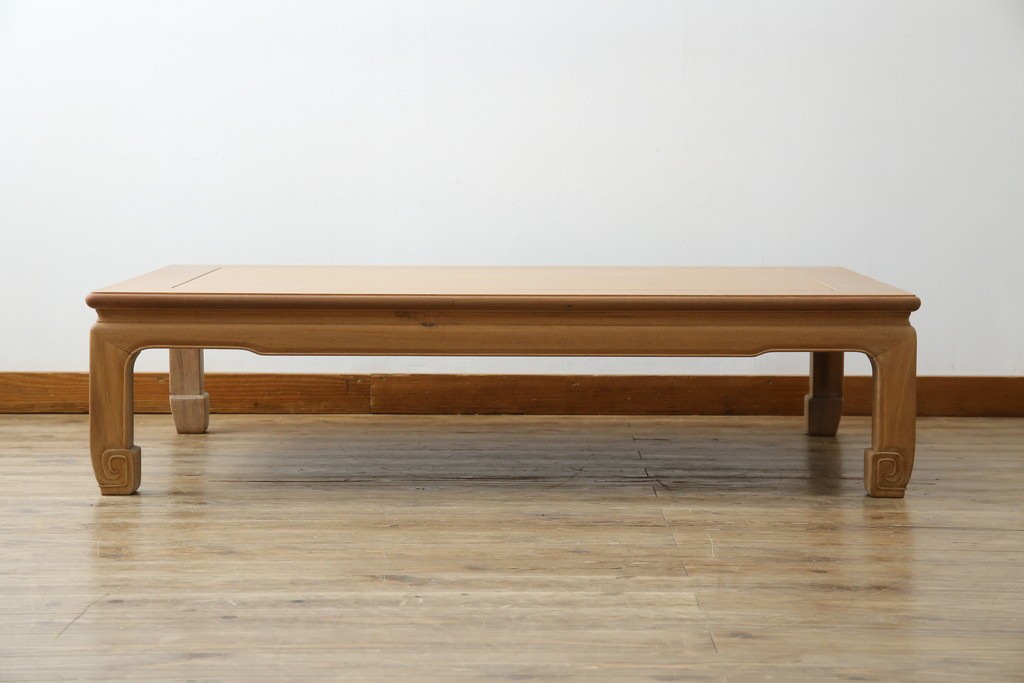 中古　伝統工芸品　大阪唐木指物　中澤唐木　尾崎作　花梨(カリン)材　和モダンな空間づくりにおすすめの座卓　(R-076657)