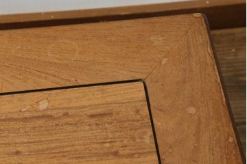 中古　伝統工芸品　大阪唐木指物　中澤唐木　尾崎作　ストリップド(剥離)仕上げ限定　花梨(カリン)材　和モダンな空間づくりにおすすめの座卓(ローテーブル、センターテーブル)(R-076657)