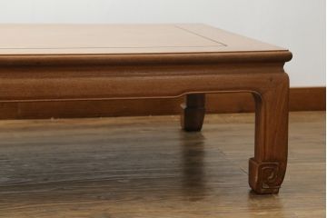 中古　伝統工芸品　大阪唐木指物　中澤唐木　尾崎作　ストリップド(剥離)仕上げ限定　花梨(カリン)材　和モダンな空間づくりにおすすめの座卓(ローテーブル、センターテーブル)(R-076657)