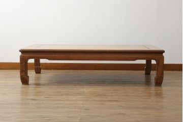 中古　伝統工芸品　大阪唐木指物　中澤唐木　尾崎作　ストリップド(剥離)仕上げ限定　花梨(カリン)材　和モダンな空間づくりにおすすめの座卓(ローテーブル、センターテーブル)(R-076657)