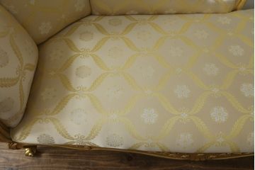 中古　美品　イタリア高級家具　SILIK(シリック)　ロココ調　優雅でロマンチックな雰囲気溢れるシェーズロング(カウチソファ、2人掛けソファ、2P、長椅子、二人掛け)(定価約190万円)(R-076658)