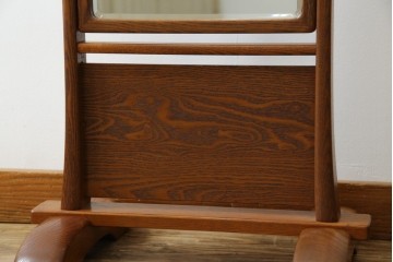 中古　美品　タモ材　落ち着きのある佇まいが魅力的な姿見　(R-076661)