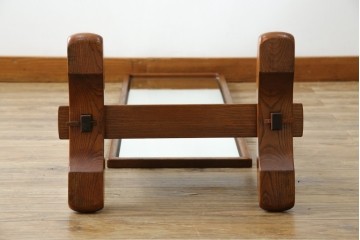 中古　美品　タモ材　落ち着きのある佇まいが魅力的な姿見　(R-076661)