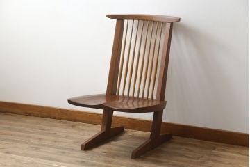 和製ヴィンテージ　小田急ハルク購入　ジョージナカシマ　桜製作所　コノイドラウンジ(CONOID LOUNGE)　CN110　モダンに洗練されたラウンジチェア(ジョージ・ナカシマ、イス、椅子、板座チェア、ビンテージ)(R-076665)
