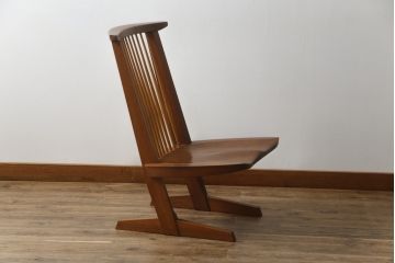 和製ヴィンテージ　小田急ハルク購入　ジョージナカシマ　桜製作所　コノイドラウンジ(CONOID LOUNGE)　CN110　モダンに洗練されたラウンジチェア(ジョージ・ナカシマ、イス、椅子、板座チェア、ビンテージ)(R-076665)