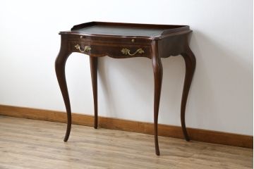 中古　イギリス　メートランドスミス(MAITLAND SMITH)　品のある佇まいが魅力的なスライド天板付きコンソールテーブル(デスク、花台、飾り台、電話台、英国)(R-076667)