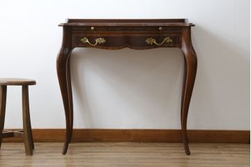 中古　イギリス　メートランドスミス(MAITLAND SMITH)　品のある佇まいが魅力的なスライド天板付きコンソールテーブル(デスク、花台、飾り台、電話台、英国)(R-076667)