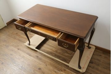 中古　美品　DREXEL HERITAGE(ドレクセルヘリテイジ)　クラシカルな雰囲気漂う猫脚デスク(机、ワークデスク、コンソールテーブル、在宅用、在宅ワーク用)(R-076668)