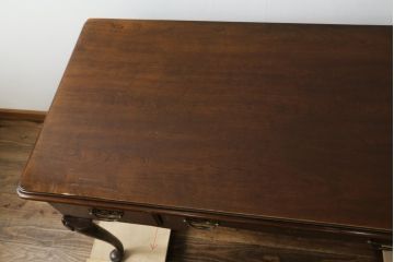 中古　美品　DREXEL HERITAGE(ドレクセルヘリテイジ)　クラシカルな雰囲気漂う猫脚デスク(机、ワークデスク、コンソールテーブル、在宅用、在宅ワーク用)(R-076668)