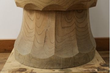 和製アンティーク　総欅(ケヤキ)材　美しい杢目が魅力的な臼(ウス、うす、ディスプレイ、DIY、古道具)(R-076669)
