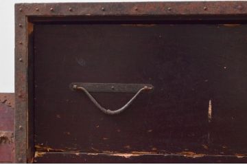 和製アンティーク　希少な完全オリジナル品　江戸〜明治期　半櫃(ハンガイ)型　経年による風合い豊かな佐渡船箪笥(衣装箪笥、引き出し、ローチェスト、ローボード、時代箪笥、収納箪笥)(R-076671)