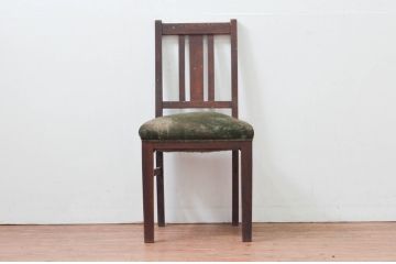 和製アンティーク　ナラ材　レトロスタイルのお部屋づくりに活躍するシンプルなチェア(ダイニングチェア、椅子、イス)(R-076677)