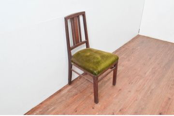 和製アンティーク　ナラ材　レトロスタイルのお部屋づくりに活躍するシンプルなチェア(ダイニングチェア、椅子、イス)(R-076679)