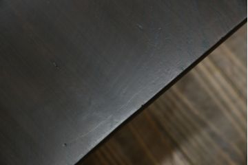 和製アンティーク　総欅(ケヤキ)材　使い込まれた風合いが味わい深い文机(座卓、ローテーブル、センターテーブル)(R-076683)