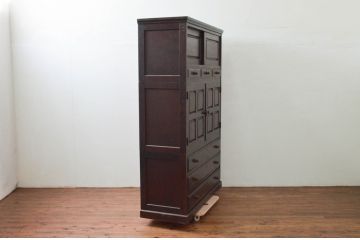 中古　北海道民芸家具　和洋どちらのお部屋にも馴染みやすいタンス(衣装箪笥、収納箪笥、着物箪笥、和タンス、引き出し)(R-076686)