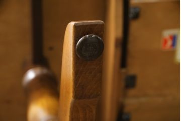 和製ビンテージ　飛騨産業　キツツキマーク　穂高シリーズ　ナラ材　洗練された佇まいが魅力的なエクステンションテーブル(ダイニングテーブル、食卓、拡張式テーブル、2人掛け、4人掛け、6人掛け、ヴィンテージ)(R-076688)