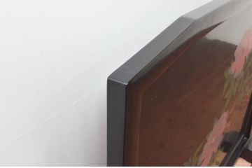 和製アンティーク　大胆な牡丹の図柄が華やかな漆塗りの衝立て(つい立て、衝い立て、仕切り、パーテーション)(R-076690)