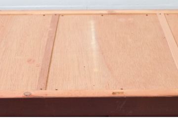 和製アンティーク　美品!!　木目も美しい丸桟引き戸の近江水屋箪笥サイドボード(収納棚、戸棚、食器棚、サイドキャビネット)(R-076702)