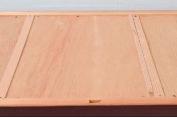 和製アンティーク　美品!!　木目も美しい丸桟引き戸の近江水屋箪笥サイドボード(収納棚、戸棚、食器棚、サイドキャビネット)(R-076702)