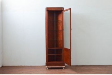 アメリカビンテージ　美品　DREXEL HERITAGE(ドレクセルヘリテイジ)　杢目の美しい上品でシンプルなコーナーキャビネット(飾り棚、収納棚、戸棚、ヴィンテージ)(R-076712)