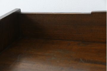 和製アンティーク　大正ロマン　ゆらゆらガラス　昔懐かしい雰囲気漂う栓材の象嵌入り本箱(ブックケース、サイドキャビネット、収納棚、戸棚、食器棚)(R-076717)