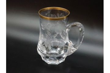 1985年　チェコ　Moser　モーゼル　キリンビアマグコレクション　コレクターズグラス　金彩　ビアジョッキ(KIRIN COLLECTORS GLASS、グラヴィール、ガラス)(R-076725)