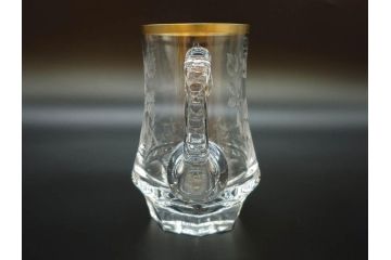 1985年　チェコ　Moser　モーゼル　キリンビアマグコレクション　コレクターズグラス　金彩　ビアジョッキ(KIRIN COLLECTORS GLASS、グラヴィール、ガラス)(R-076725)