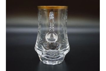 1985年　チェコ　Moser　モーゼル　キリンビアマグコレクション　コレクターズグラス　金彩　ビアジョッキ(KIRIN COLLECTORS GLASS、グラヴィール、ガラス)(R-076725)
