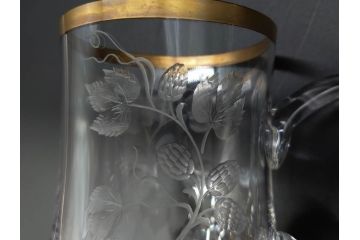 1985年　チェコ　Moser　モーゼル　キリンビアマグコレクション　コレクターズグラス　金彩　ビアジョッキ(KIRIN COLLECTORS GLASS、グラヴィール、ガラス)(R-076725)