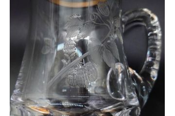 1985年　チェコ　Moser　モーゼル　キリンビアマグコレクション　コレクターズグラス　金彩　ビアジョッキ(KIRIN COLLECTORS GLASS、グラヴィール、ガラス)(R-076725)