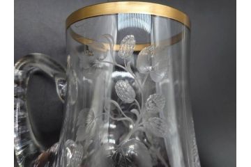 1985年　チェコ　Moser　モーゼル　キリンビアマグコレクション　コレクターズグラス　金彩　ビアジョッキ(KIRIN COLLECTORS GLASS、グラヴィール、ガラス)(R-076725)