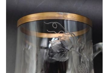 1985年　チェコ　Moser　モーゼル　キリンビアマグコレクション　コレクターズグラス　金彩　ビアジョッキ(KIRIN COLLECTORS GLASS、グラヴィール、ガラス)(R-076725)