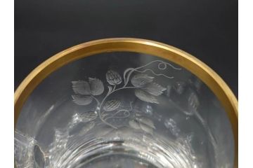 1985年　チェコ　Moser　モーゼル　キリンビアマグコレクション　コレクターズグラス　金彩　ビアジョッキ(KIRIN COLLECTORS GLASS、グラヴィール、ガラス)(R-076725)