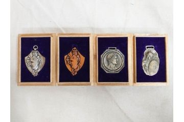 戦前　学習院　純銀 SILVER950もある 銀製5点 総重量約99.85g　メダルなどまとめて82個セット(宮本商行、バッジ、記念、スポーツ、野球、ラグビー、柔道、剣道、弓道、テニス、ホッケー、競技、運動会、箱付き)(R-076727)
