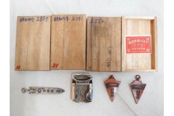 戦前　学習院　純銀 SILVER950もある 銀製5点 総重量約99.85g　メダルなどまとめて82個セット(宮本商行、バッジ、記念、スポーツ、野球、ラグビー、柔道、剣道、弓道、テニス、ホッケー、競技、運動会、箱付き)(R-076727)