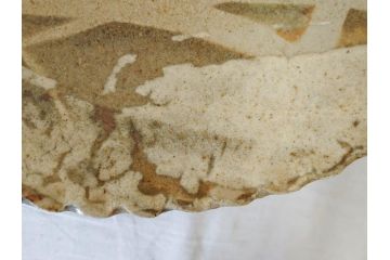 人間国宝　田村耕一　約28cm　9.3寸　深みのある色合いと繊細な絵付けが目を惹くいげ皿(イゲ縁、変形皿、大皿、和皿、和食器、九寸三分)(R-076729)