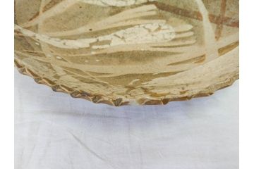 人間国宝　田村耕一　約28cm　9.3寸　深みのある色合いと繊細な絵付けが目を惹くいげ皿(イゲ縁、変形皿、大皿、和皿、和食器、九寸三分)(R-076729)