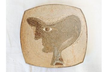 人間国宝　田村耕一　約28cm　9寸　個性的なデザインが存在感を放つ角皿(大皿、和皿、和食器、共箱付き、九寸)(R-076731)