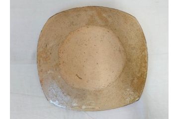 人間国宝　田村耕一　約28cm　9寸　個性的なデザインが存在感を放つ角皿(大皿、和皿、和食器、共箱付き、九寸)(R-076731)