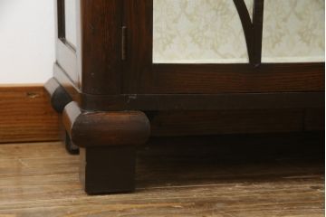 イギリスアンティーク　シンプルで小振りなオーク材のブックケース(本箱、本棚、収納棚、戸棚、ガラスケース、Gケース、ショーケース、ディスプレイケース、コレクションケース、飾り棚、陳列棚、店舗什器、英国)(R-076734)