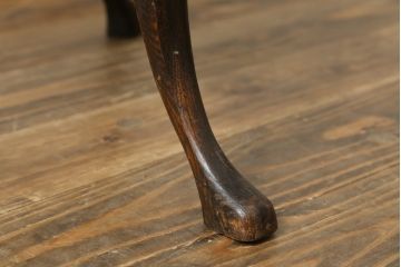 イギリスアンティーク　オーク材　落ち着いた色味が魅力的なリング付きサイドテーブル(ラウンドテーブル、コーヒーテーブル、花台、飾り台、英国)(R-076737)