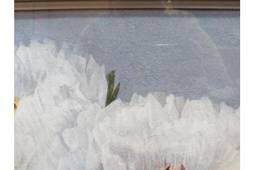 真作　山下邦雄　「牡丹」　6F(6号)　日本画(ぼたん、花、共シール、絵画、額装、箱付き)(R-076743)