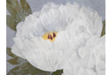 真作　山下邦雄　「牡丹」　6F(6号)　日本画(ぼたん、花、共シール、絵画、額装、箱付き)(R-076743)