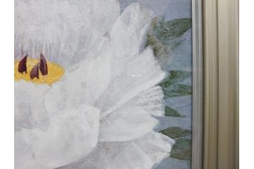 真作　山下邦雄　「牡丹」　6F(6号)　日本画(ぼたん、花、共シール、絵画、額装、箱付き)(R-076743)