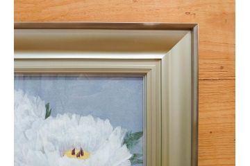 真作　山下邦雄　「牡丹」　6F(6号)　日本画(ぼたん、花、共シール、絵画、額装、箱付き)(R-076743)