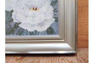 真作　山下邦雄　「牡丹」　6F(6号)　日本画(ぼたん、花、共シール、絵画、額装、箱付き)(R-076743)