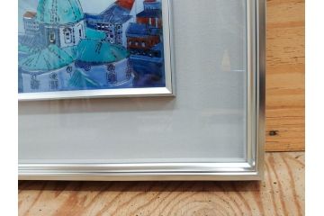 真作　辻毅彦　陶額(風景画、陶板画、額装、箱付き)(R-076744)
