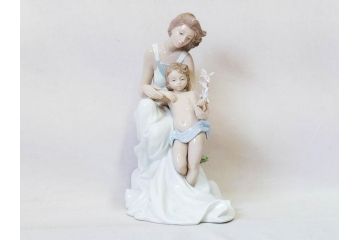 絶版　スペイン　リヤドロ　LLADRO　幼き頃　No.7649　限定4000体　フィギュリン(LA INFANCIA WHERE LOVES BEGINS、家族、ファミリー、陶器人形、置物、オブジェ、箱付き)(R-076745)