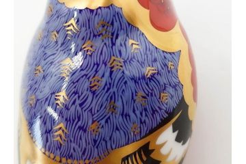 イギリス　ROYAL CROWN DERBY(ロイヤルクラウンダービー)　Bullfinch(ブルフィンチ)　華やかな中に可愛らしさを漂わせるフィギュリン(置き物、置物、陶器、オブジェ、ディスプレイ、2004、アトリ科ウソ属、小鳥、英国)(R-076748)