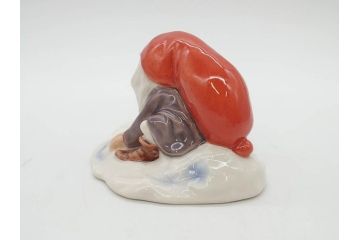 デンマーク　ROYAL COPENHAGEN(ロイヤルコペンハーゲン)　つぶらな瞳が可愛らしい小びとのフィギュリン(ノーム、こびと、置き物、置物、陶器、オブジェ、ディスプレイ、北欧)(R-076749)